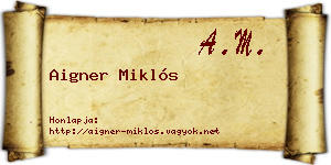 Aigner Miklós névjegykártya