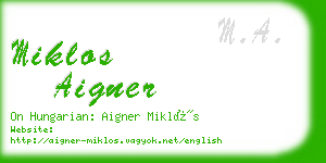 miklos aigner business card